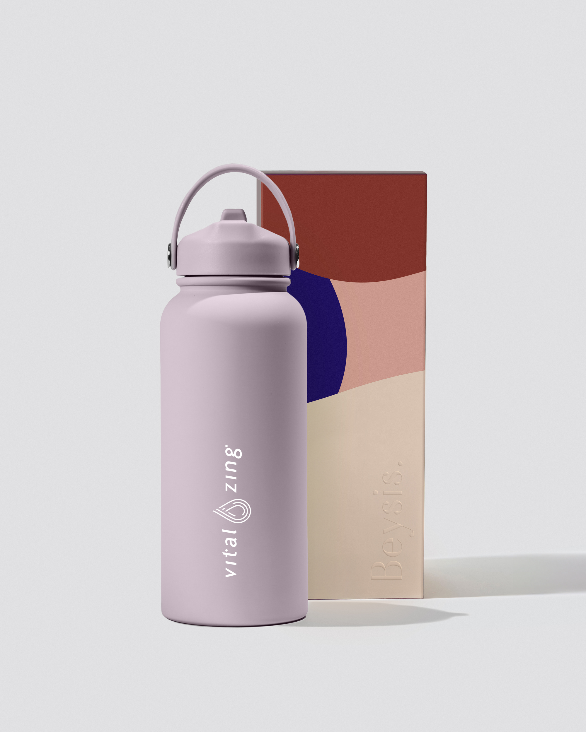 Vital 900ml Water Bottle with Straw - Mauve